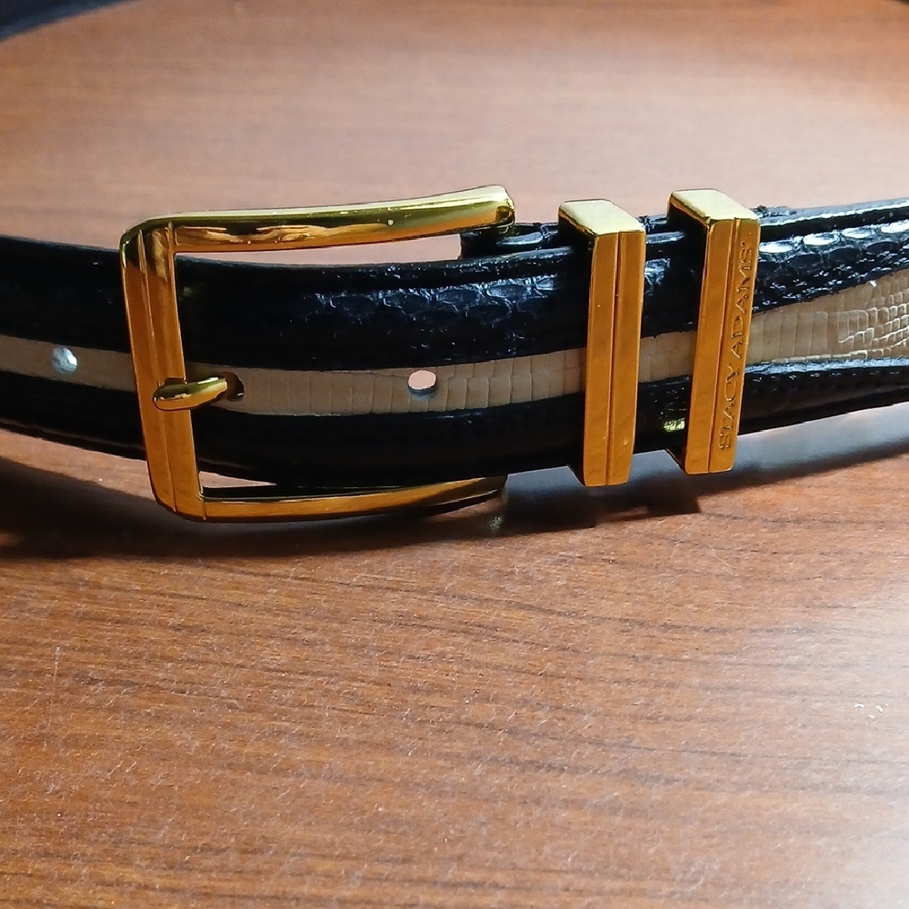 Stacy Adams Black and Gold Belt Bag